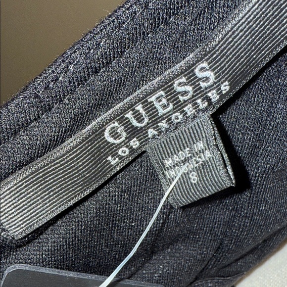 Guess Strapless Black Mini Dress Studded Size 8 Pockets Punk Goth Clubbing - Picture 14 of 16